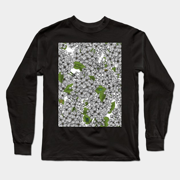 White Lilac garden Long Sleeve T-Shirt by katerinamk